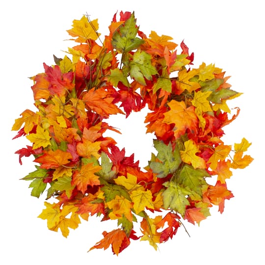 22 Yellow & Orange Foliage Fall Harvest Wreath
